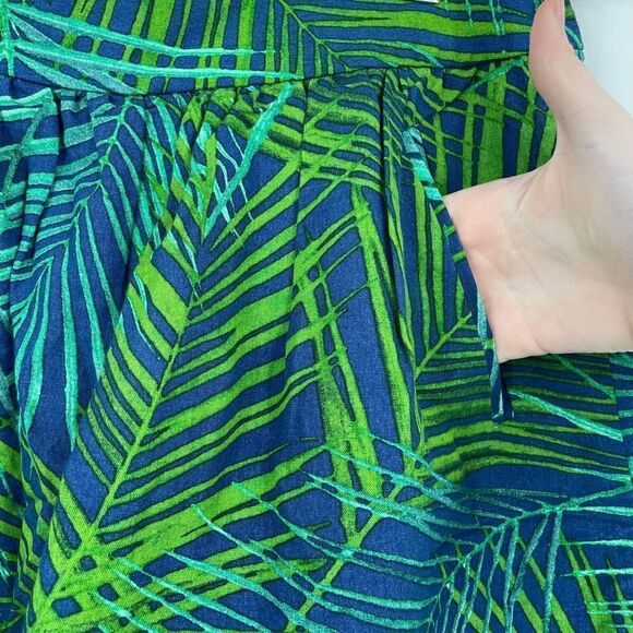 Banana Republic Women’s Tropical Green Blue Vacation Linen Blend Skirt Size 6 - Picture 9 of 9